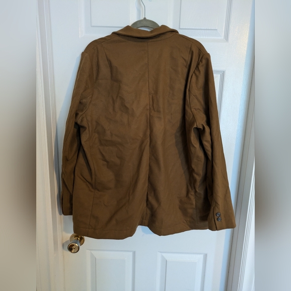 Peau de Loup Parks Faux-Wool Suit Jacket Size 18 Brown - Picture 2 of 6